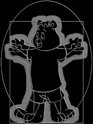 Leonardo da Vinci inspired illiop image. Teddy Ruxpin and stuff.